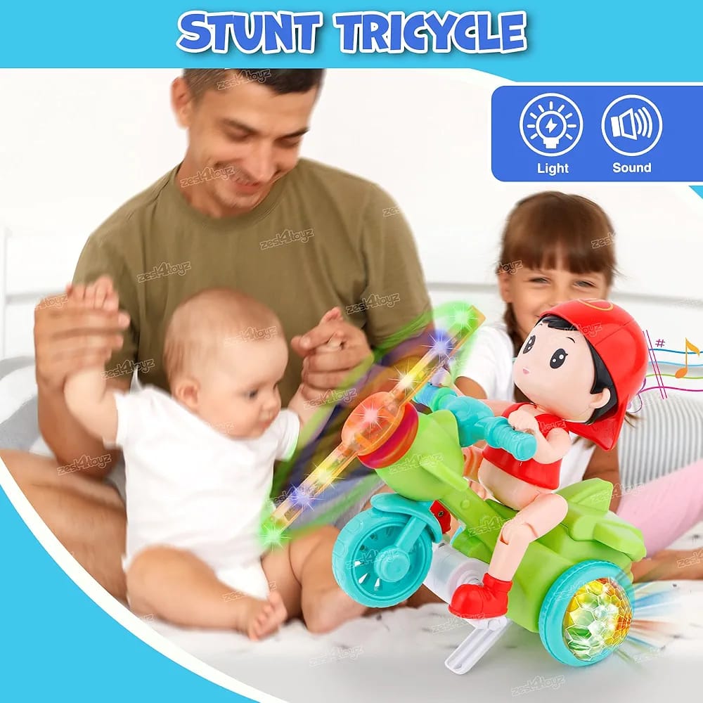 Novelty Boys Electric Tricycle, Lights And Music Boys Electronic Toy, Cute Stunt Motorcycle Toy Novelty Boys Electric Tricycle, Lights And Music Boys Electronic Toy, Cute Stunt Motorcycle Toy